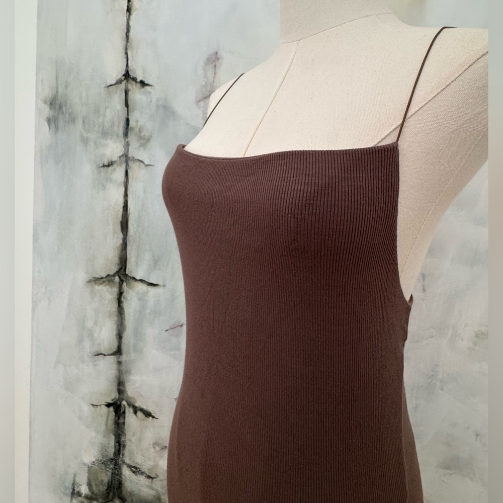 Joah Brown Strappy Slit Dress in Mauve Size M/L - Picture 8 of 9